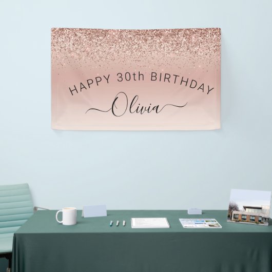 Birthday Blush Pink Rose Gold Glitter Girly Spandoek (Beurs)