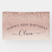 Birthday Blush Pink Rose Gold Glitter Girly Spandoek (Horizontaal)