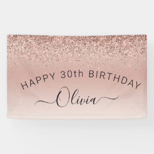 Birthday Blush Pink Rose Gold Glitter Girly Spandoek