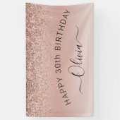 Birthday Blush Pink Rose Gold Glitter Girly Spandoek (Verticaal)