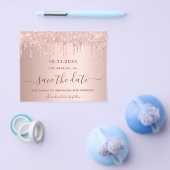 Birthday blush roos glitter budget Opslaan Datum Flyer (Enkel)