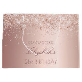 Birthday blush roos Gold glitter substance name Groot Cadeauzakje (Voorkant)