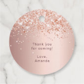 Birthday blush roos goud glitter stof bedankt bedankjes labels (Achterkant)