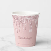 Birthday blush roze glitter Deze drink behoort tot Papieren Bekers (Achterkant)