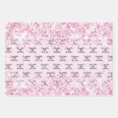Birthday blush roze glitter substance name inpakpapier vel (Voorkant)