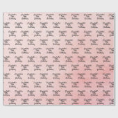 Birthday blush roze goudnaamscript cadeaupapier (Vlak)
