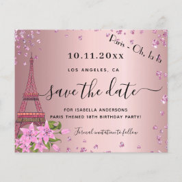 Birthday blush roze parijs budget behalve datum flyer