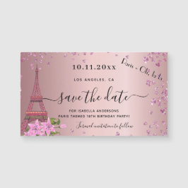 Birthday blush roze paris save the date magnet