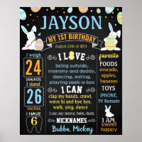 Birthday board bij de jacht op paaseieren