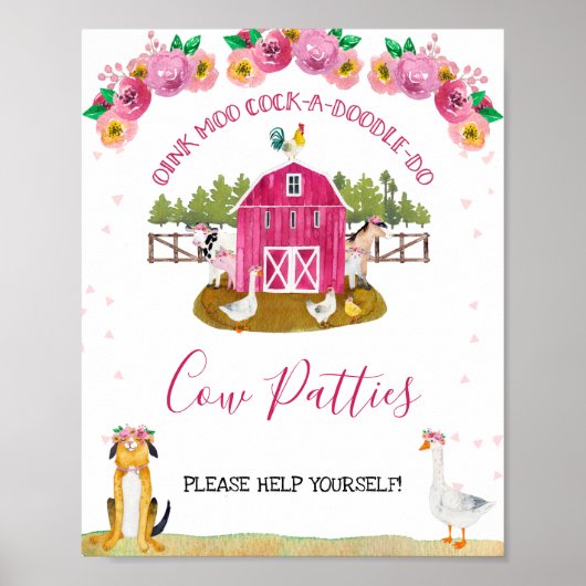 Birthday Boerderij Hot Pink Barn Poster (Voorkant)
