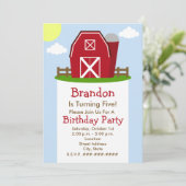 Birthday Boerderij Red Barn Kaart (Staand voorkant)