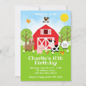 Birthday boerderij Red Barnyard Animals Kaart (Voorkant)