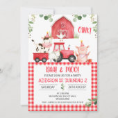 Birthday Boerderij Red Pset Barn Tractor Kaart (Voorkant)