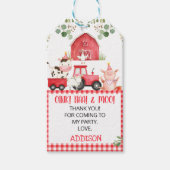 Birthday Boerderij van Red Play Barn Tractor Cadeaulabel (Voorkant)