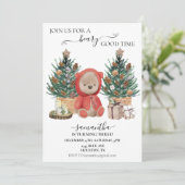 Birthday Boho Teddy Bear Kerstmis Kaart (Staand voorkant)