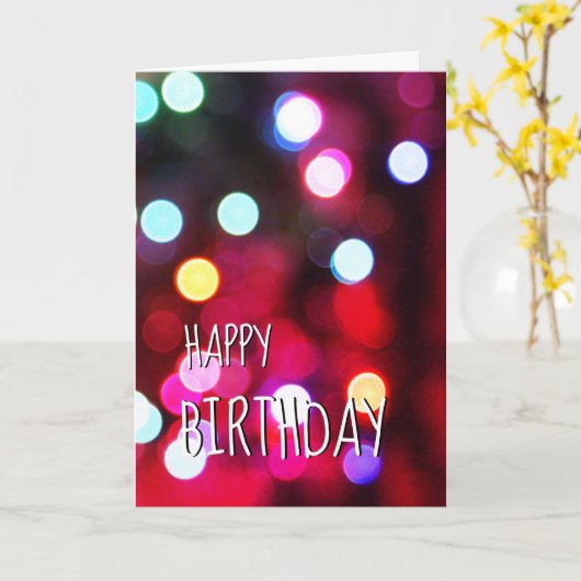 Birthday Bokeh Party lichtkaart Kaart (Gele Bloem)