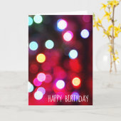 Birthday Bokeh Party Lights Kaart (Gele Bloem)