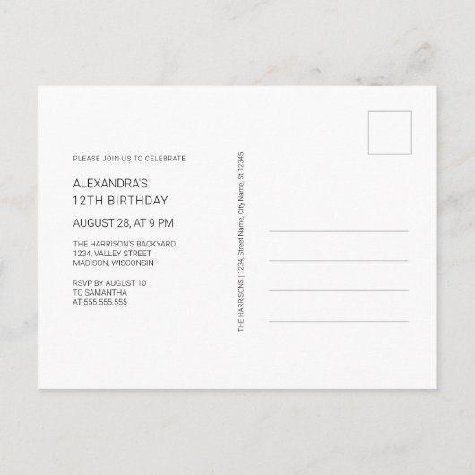 Birthday Bonfire Party Waterverf Uitnodiging Briefkaart (Achterkant)