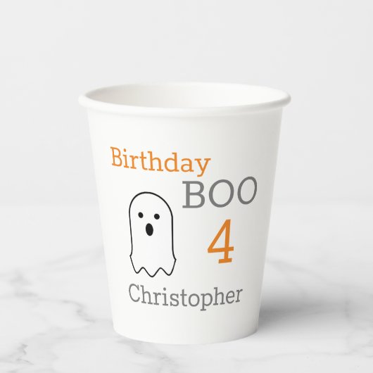 Birthday Boo Ghost Papieren Bekers (Voorkant)