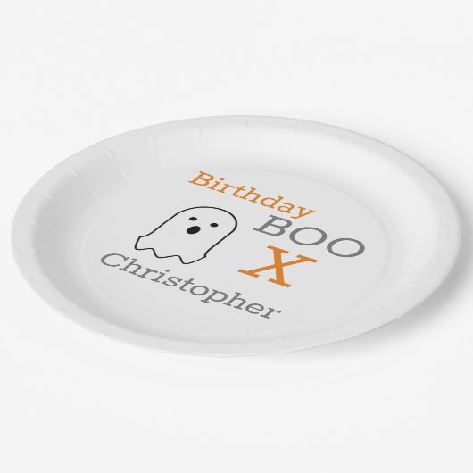 Birthday Boo Ghost Papieren Bordje (Gekanteld)