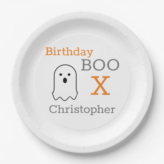 Birthday Boo Ghost Papieren Bordje (Voorkant)