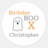 Birthday Boo Ghost Ronde Sticker (Voorkant)