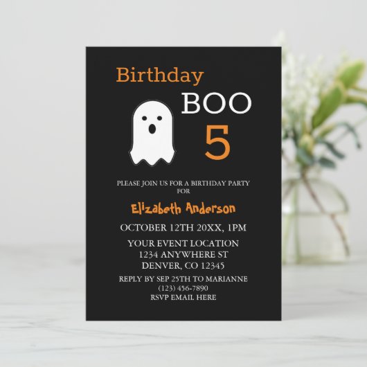 Birthday Boo Herfst Halloween Kaart (Staand voorkant)