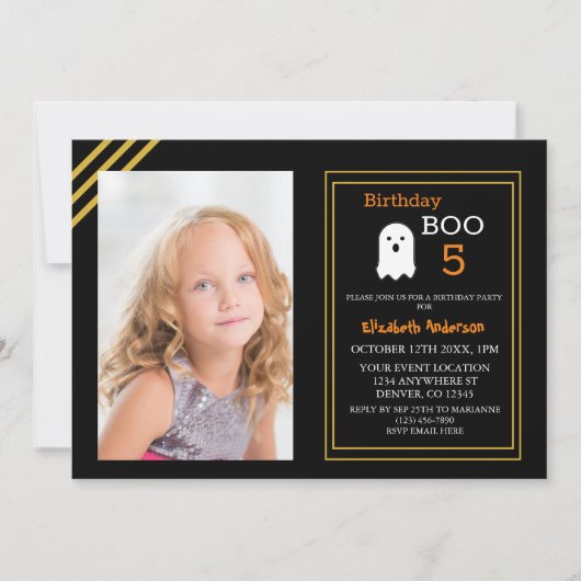 Birthday Boo Herfst Halloween Kaart (Voorkant)