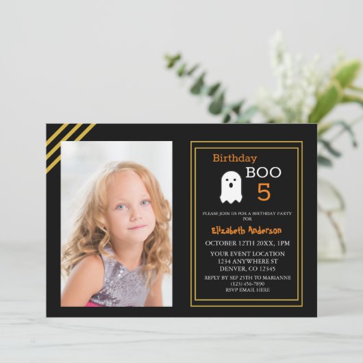 Birthday Boo Herfst Halloween Kaart (Staand voorkant)