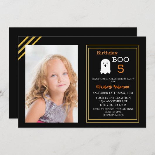 Birthday Boo Herfst Halloween Kaart (Voorkant / Achterkant)