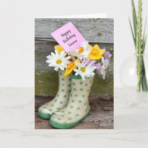 Birthday Boot Bouquet Kaart