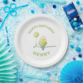 Birthday-Borden van het Kind Budgie Birthday Papieren Bordje (Feest)