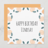 Birthday Border Art van waterverf Perse Vruchten (Voorkant / Achterkant)