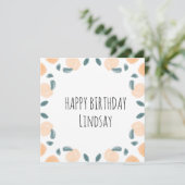 Birthday Border Art van waterverf Perse Vruchten (Staand voorkant)