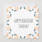 Birthday Border Art van waterverf Perse Vruchten (Voorkant)