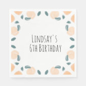 Birthday Border Art van waterverf Perse Vruchten Servet (Voorkant)
