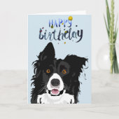 Birthday Border Collie Dog Animal Kaart (Voorkant)