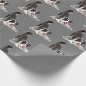 Birthday Border Collie op Grey Cadeaupapier (Hoek)