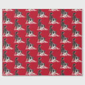 Birthday Border Collie op Red Cadeaupapier (Vlak)