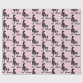 Birthday Border Collie op Roze Cadeaupapier (Vlak)