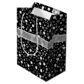 Birthday Bow on Floral Print Medium Cadeauzakje (Achterkant Gekanteld)