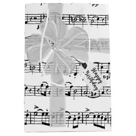 Birthday bow on Music Medium Cadeauzakje