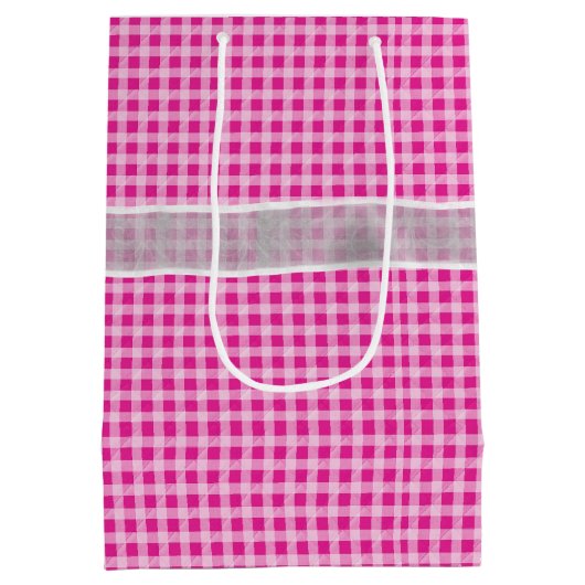 Birthday Bow op Gingham Medium Cadeauzakje (Achterkant)