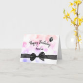 Birthday bow op regenboogbokeh kaart (Gele Bloem)