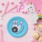 Birthday Bowling Party Chevron Blue Bord (Feest)