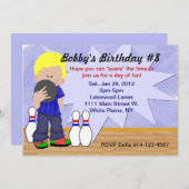 Birthday Bowling Party Kaart (Voorkant / Achterkant)