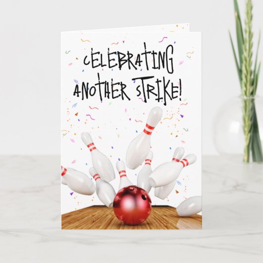 Birthday Bowling Strike Kaart (Voorkant)