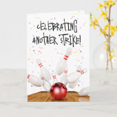 Birthday Bowling Strike Kaart (Gele Bloem)