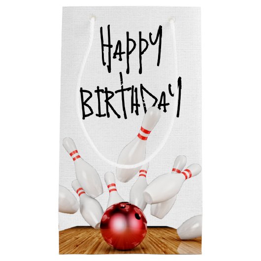 Birthday Bowling Strike Klein Cadeauzakje (Voorkant)