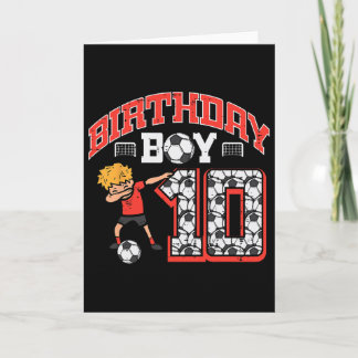 Birthday Boy 10 Soccer Dab 10th Birthday Party Foo Kaart